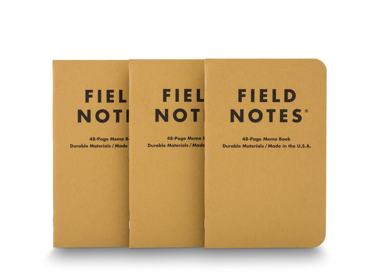 Bosca Field Notes Kraft Memo Book (3 Pack) Kraft
