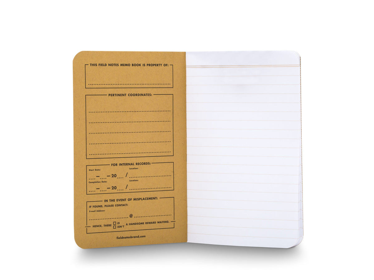 Bosca Field Notes Kraft Memo Book (3 Pack) Kraft