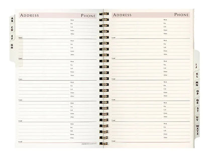 Bosca Spiral Address Minder Refill for Address Book / Weekly Minder Cream