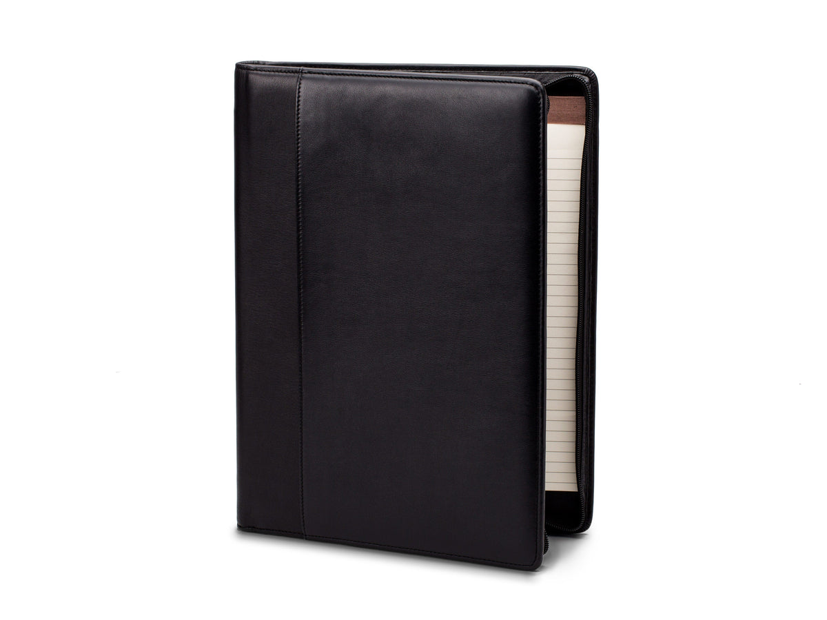 Bosca Nappa Vitello Deluxe Zip Around Portfolio Organizer Black