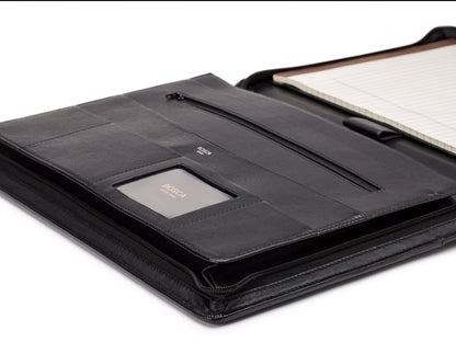 Bosca Nappa Vitello Deluxe Zip Around Portfolio Organizer Black
