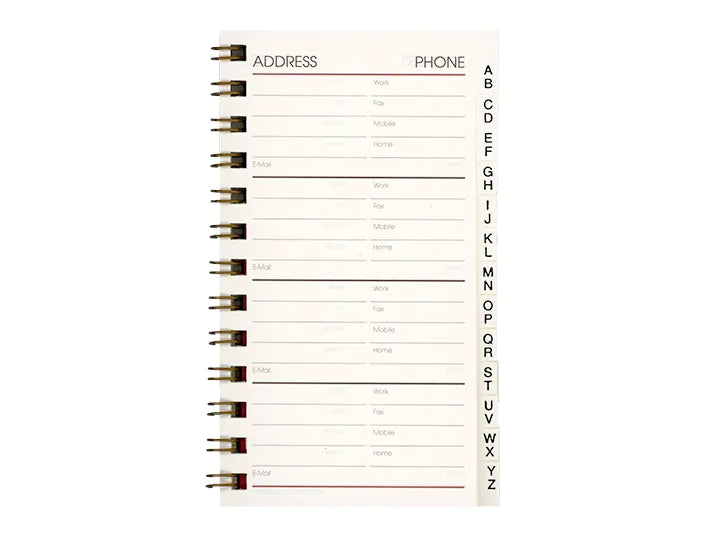 Bosca Spiral Address Book Refill 2.5 x 4.5