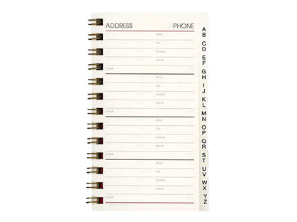 Bosca Spiral Address Book Refill 2.5 x 4.5