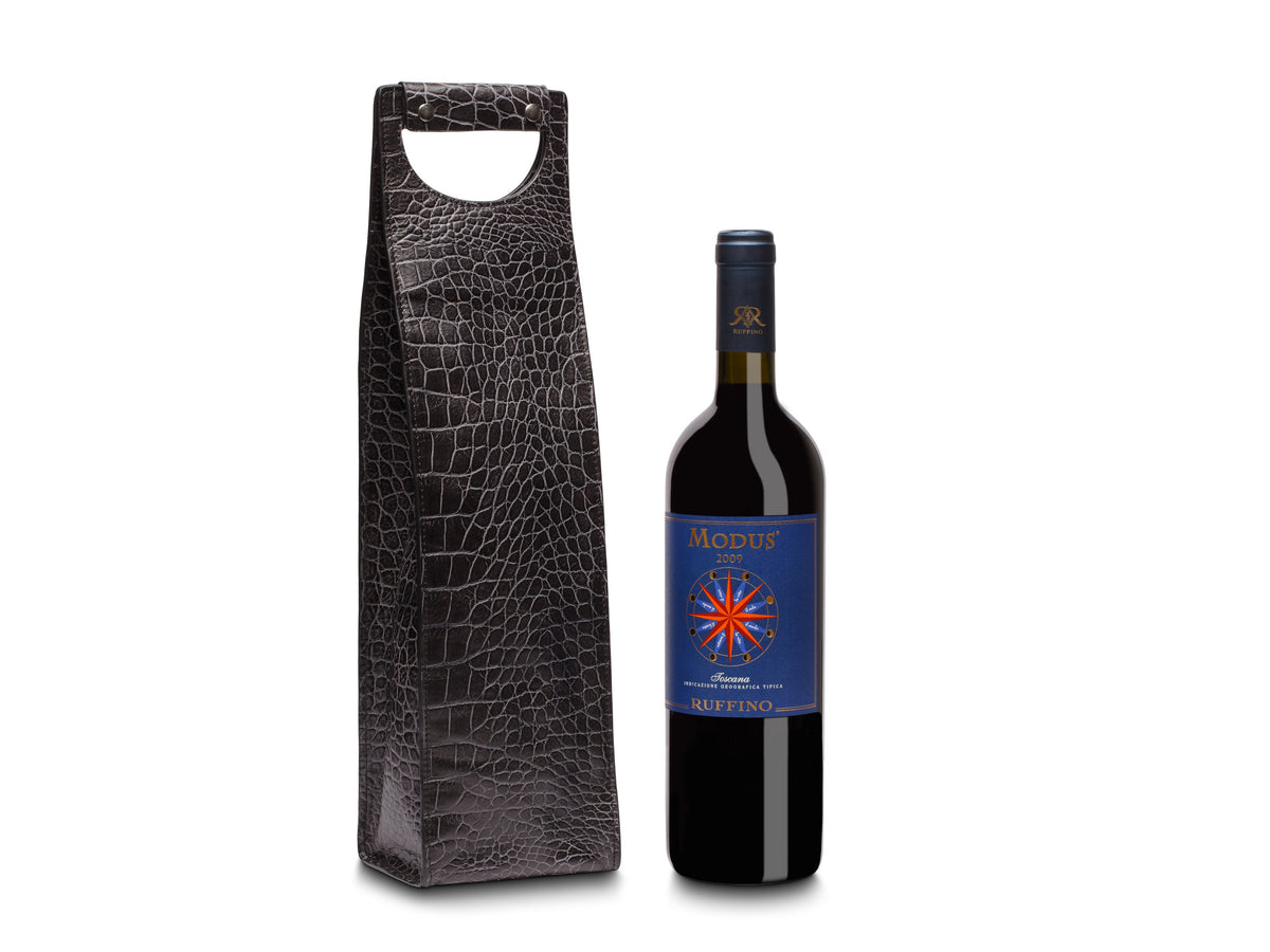 Bosca Vintage Crocco Single Wine Bottle Case Vintage Crocco