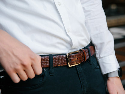 Bosca Avelino Belt  Dark Brown