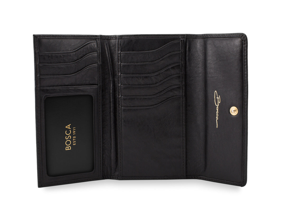 Bosca Nappa Vitello Slim Credit Case Black