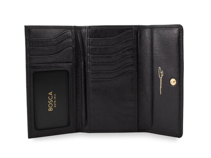 Bosca Nappa Vitello Slim Credit Case Black