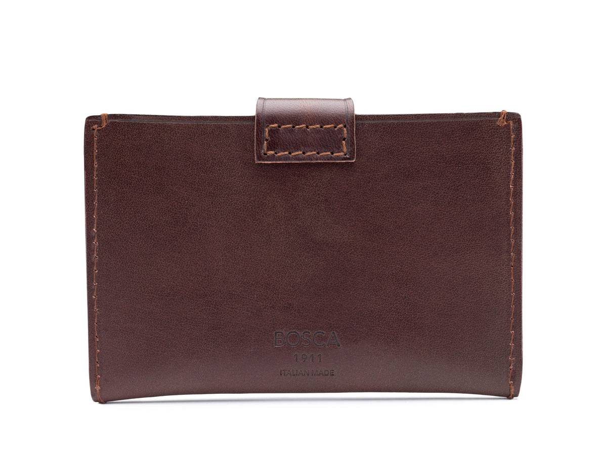 Bosca Tuck Tab Card Case  Dark Brown