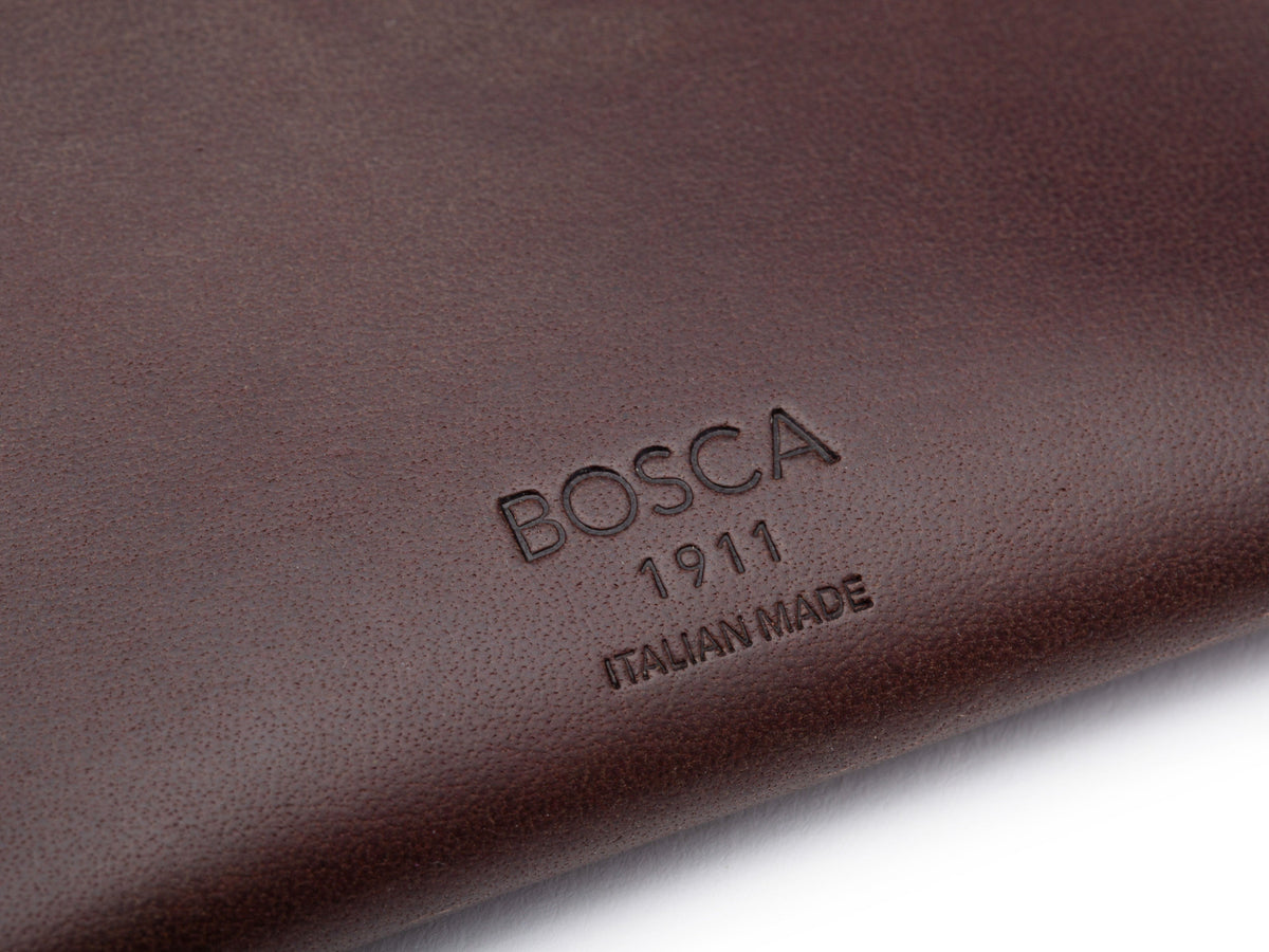 Bosca Tuck Tab Card Case  Dark Brown