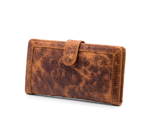 Bosca Bella Stille Slim Credit Case Ostrich Brown