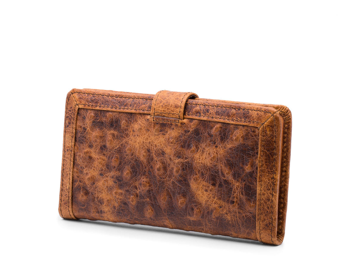 Bosca Bella Stille Slim Credit Case Ostrich Brown